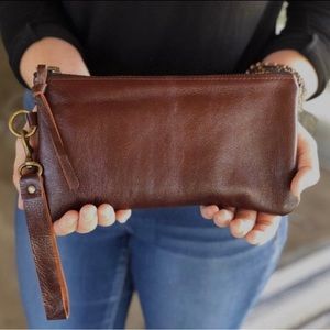 Leather wristlet